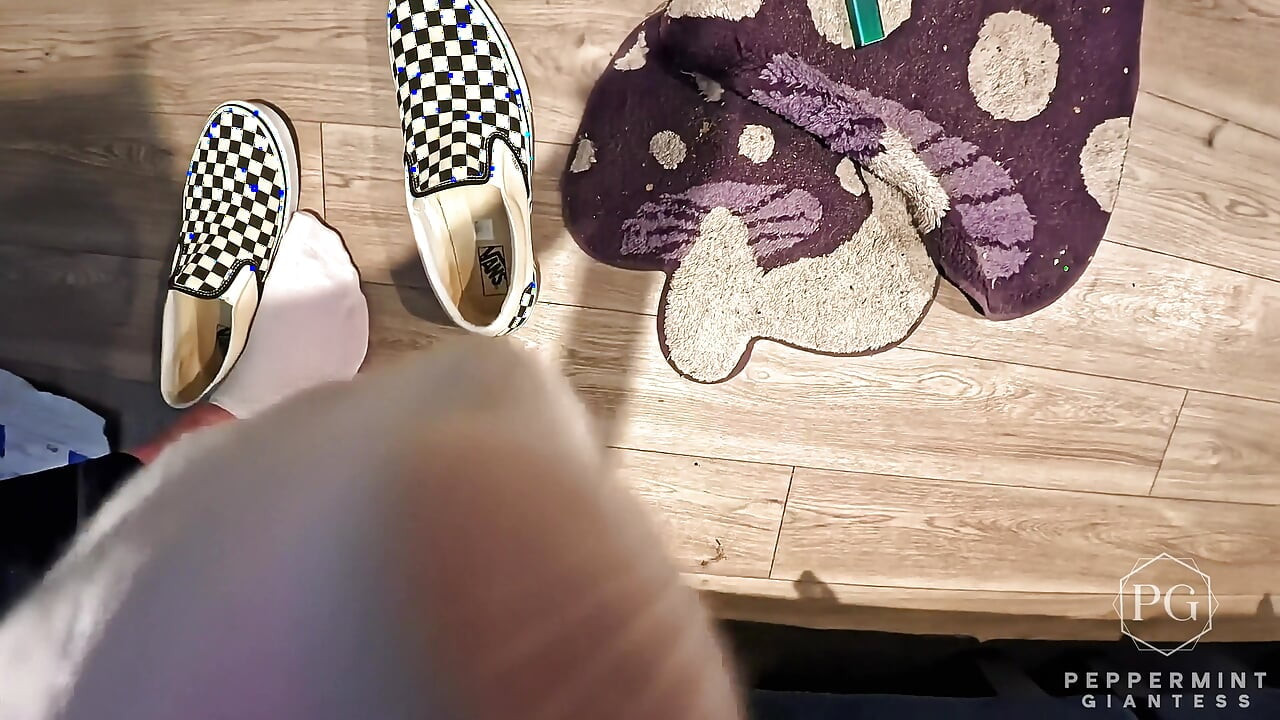Tiny POV: Shoe-bound Tiny Gets the Full Giantess Treatment Socked, Sniffed, Sole-crushed & Swallowed