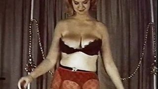 TOO MUCH - vintage dance tease in stockings with big boobs