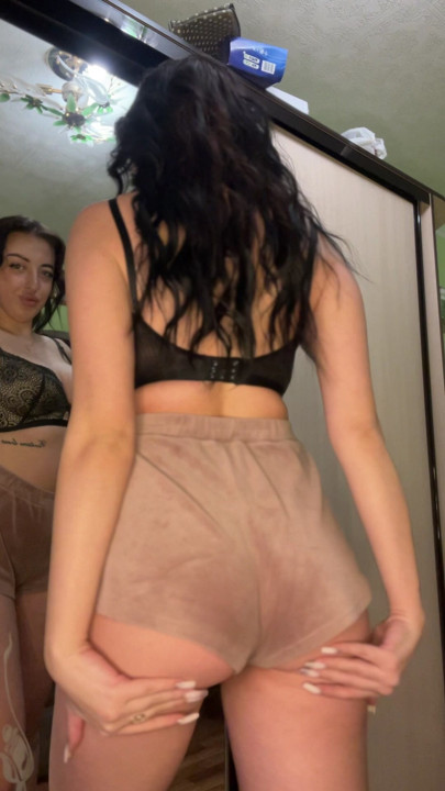 She takes off her leather pants and stays in a bodysuit, showing off her body