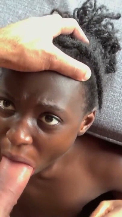 POV Horny black girlfriend gets hard nipples and goes down to road head! | Clip 1