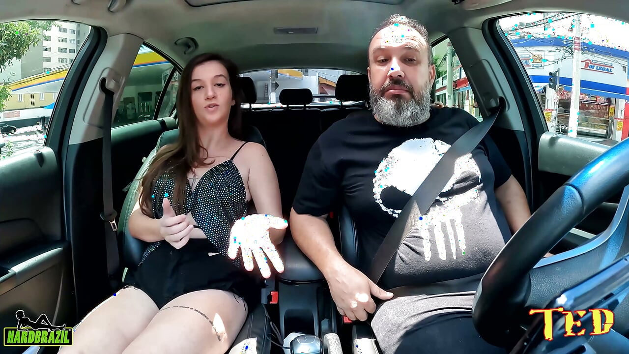 Hot Naked Woman in the Passenger Seat in Traffic - Melissa Imola