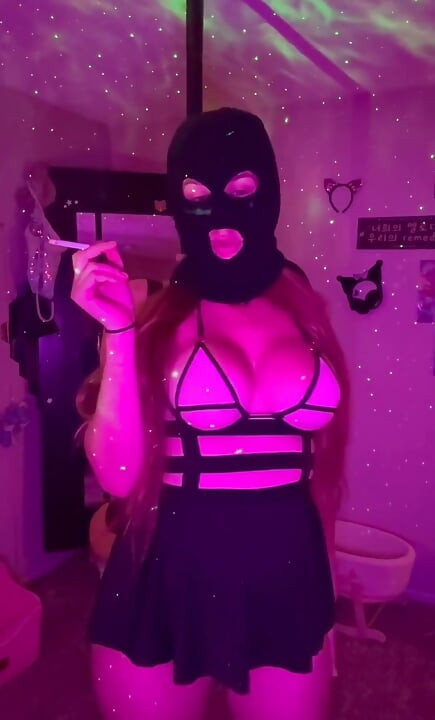Artemisia Love Sexy Outfit and Balaclava Smoking Session for You