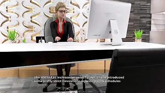 Moving Down: two lesbians, pussy licking, multiple orgasms in the office ep.37