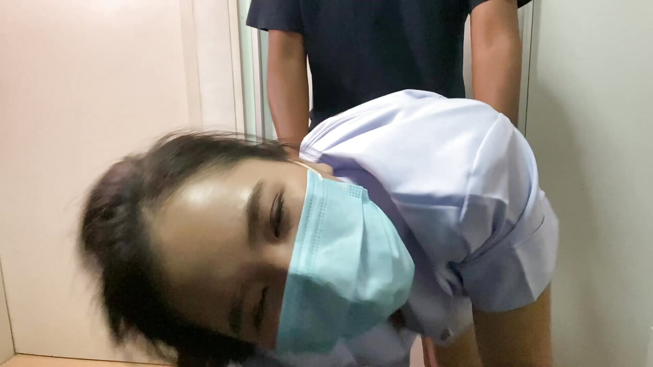real nurse arranged to meet a friend to make love in a hospital room.