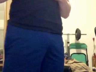 young french chubby boy shows his body (stripping)