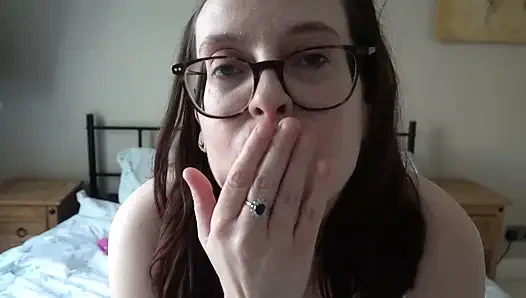 Naughty Secretary Playing with Rabbit Vibrator and Masturbating