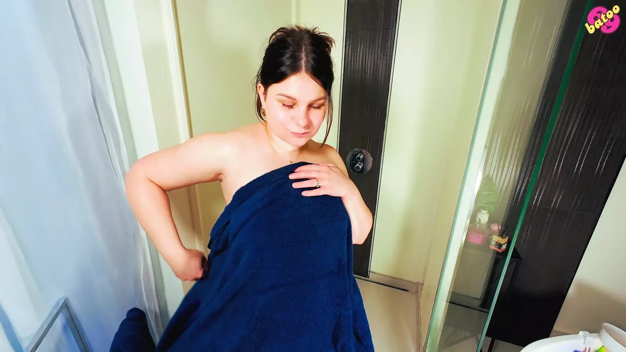 hot milf pissing and masturbating in the shower with shower head