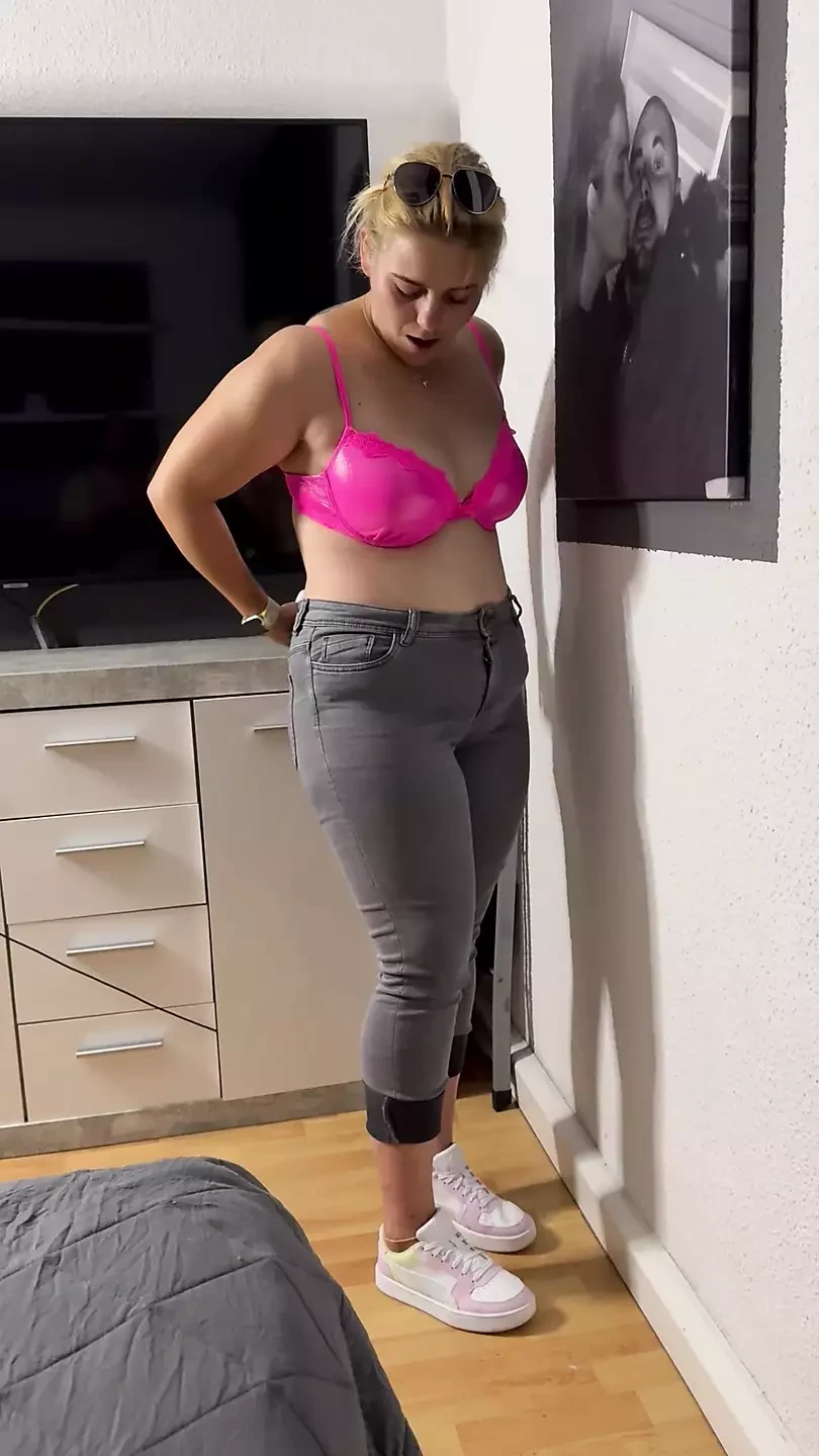 Masturbating while standing, jeans & bra, horny wet sexy trembling twitching moaning multiple orgasms I want to feel 🔥 Clyde deep inside me