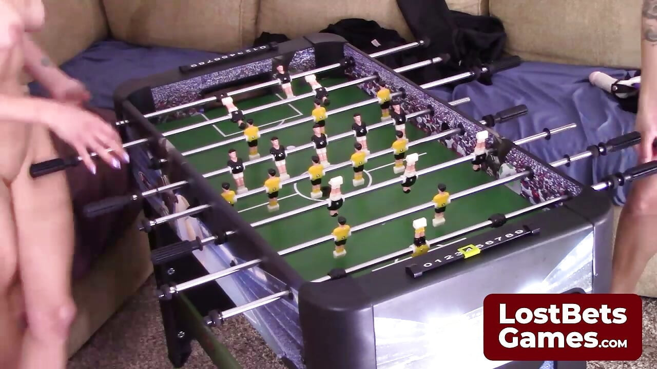 Carmen and Dylan face off in Strip Foosball game