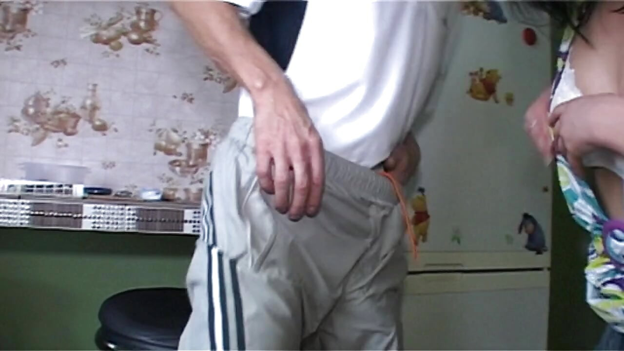 Horny old man fucks his teen stepdaughter until he cums on her ass