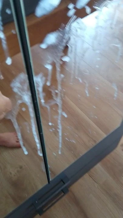 Cum covered mirror - huge load