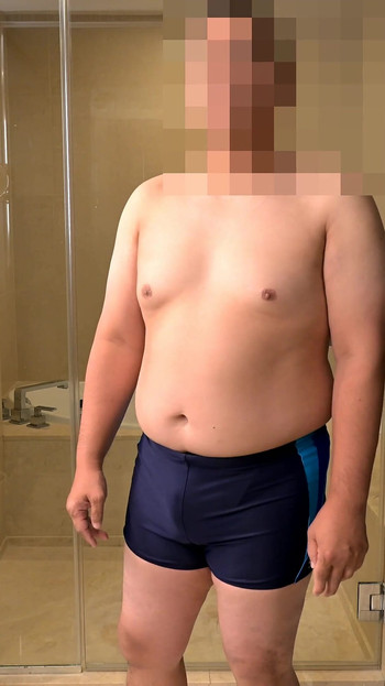Asian Daddy Speedo Strip, Hot Shower and Masturbate