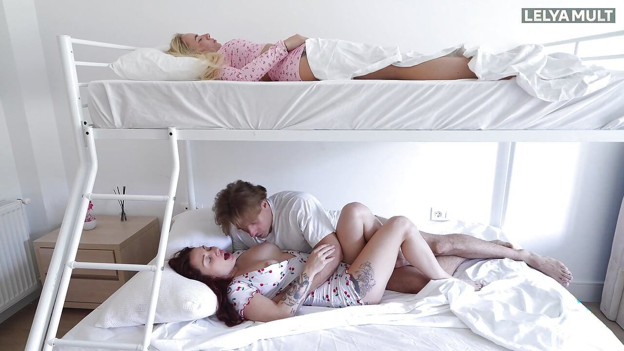 Bunk Bed Threesome Lelya Mult Gets Fucked While Bella Mur Watches & Joins