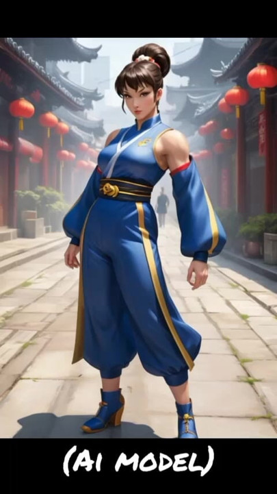 Kung fu Chinese girl dance (Ai model)