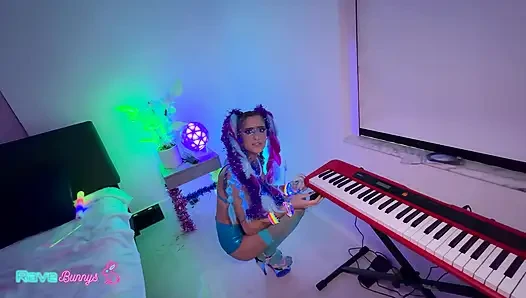 Neon Babe Madison Steel Lives Out A Neon DJ Fantasy In A Private Rave!