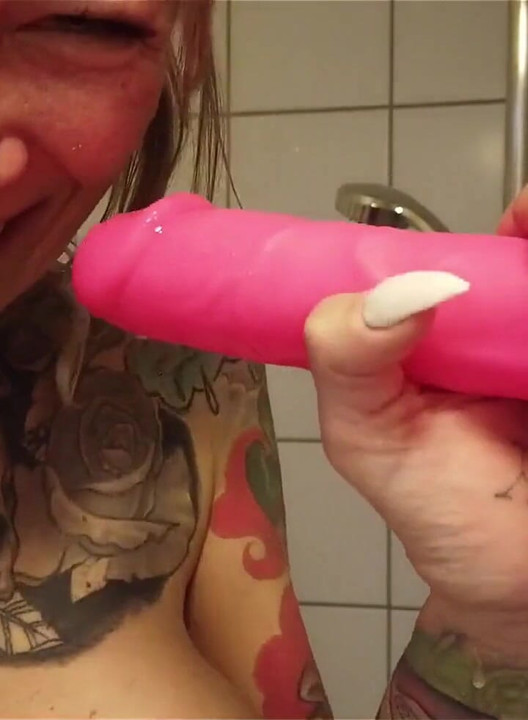 Gagging on Dildo