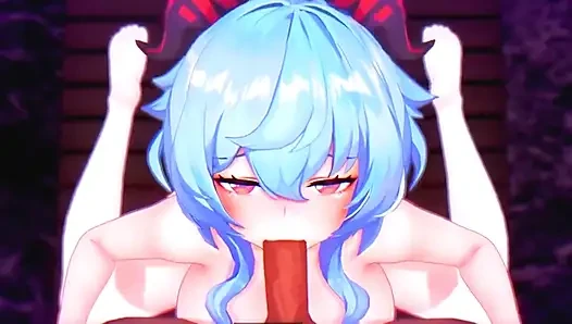 Genshin Impact - Ganyu’s Sloppy Blowjob and Squirting Orgasm - 3D Hentai Animations