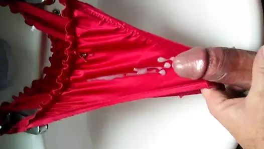 Wanking on panties...