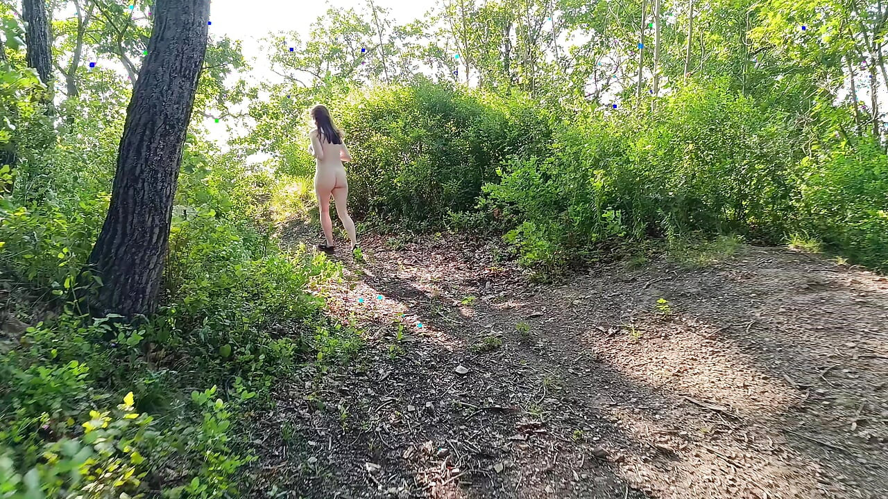 My bare ass in the forest park. Showing off my and running naked!