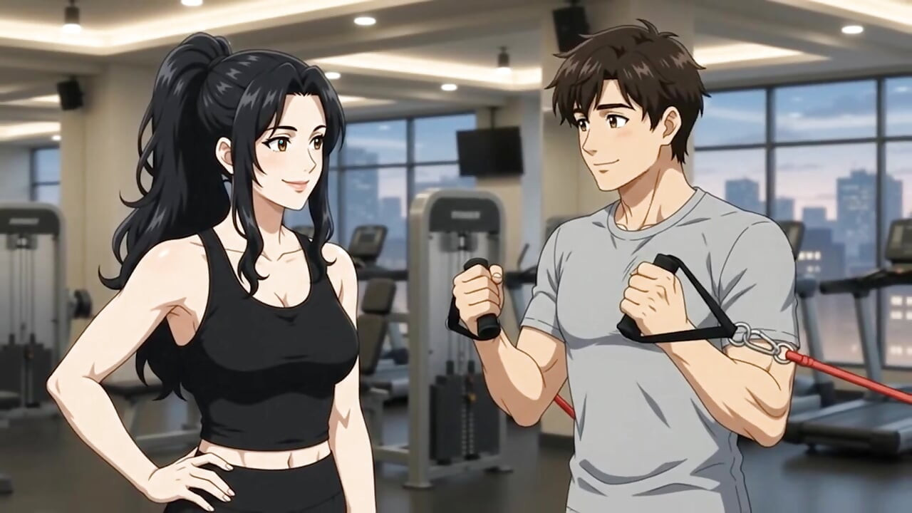 Private Trainer seduce hot boy while exercise and suck his dick