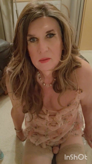 Must-see moment from "Tranny Jenni  plays and cums on her stockings"