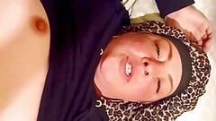 Taking a huck bbc deep inside her fat puffy pussyhole she loves to be jammed up full of black cock