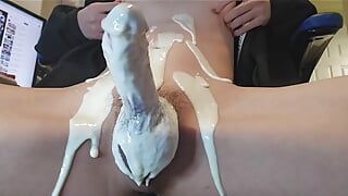 Do you want to taste the cock covered with yogurt and milk