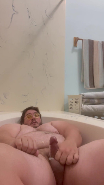 Must-see moment from "Enormously Fat Chub Bear Daddy Burly Chub Draws a Hot Bath & Blasts a Hot Load"
