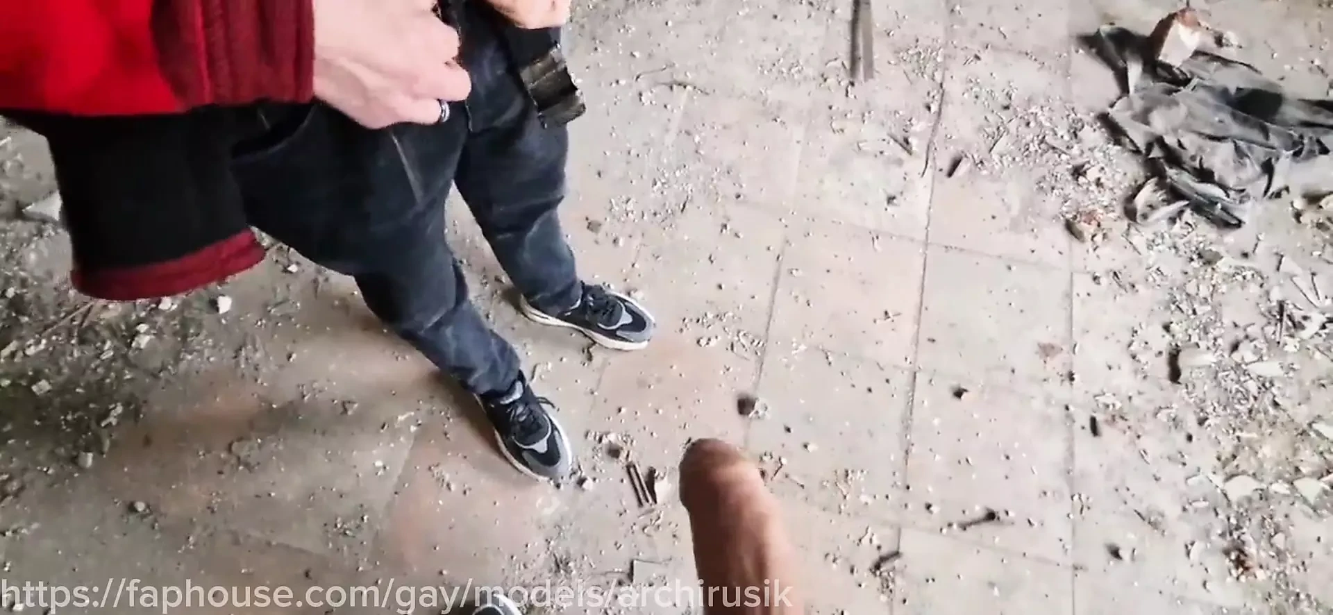 Dirty cock in the mouth in an abandoned factory, suck cock sissy femboy slut