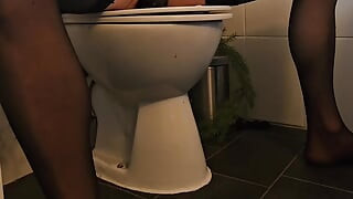 Sissy in Stockings Rides Her Dildo P1