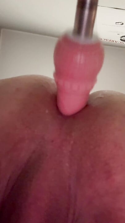 Sissy boy uses sex machine
