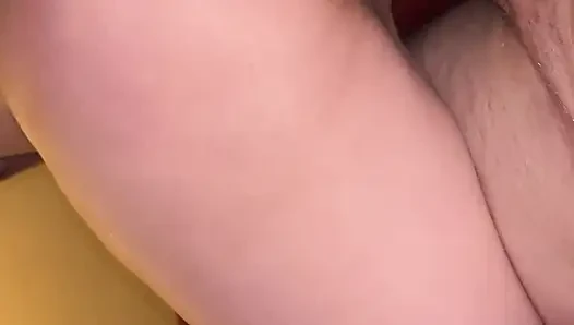 Petite babe with anal plug rides a tatted hung guy before he pounds her out