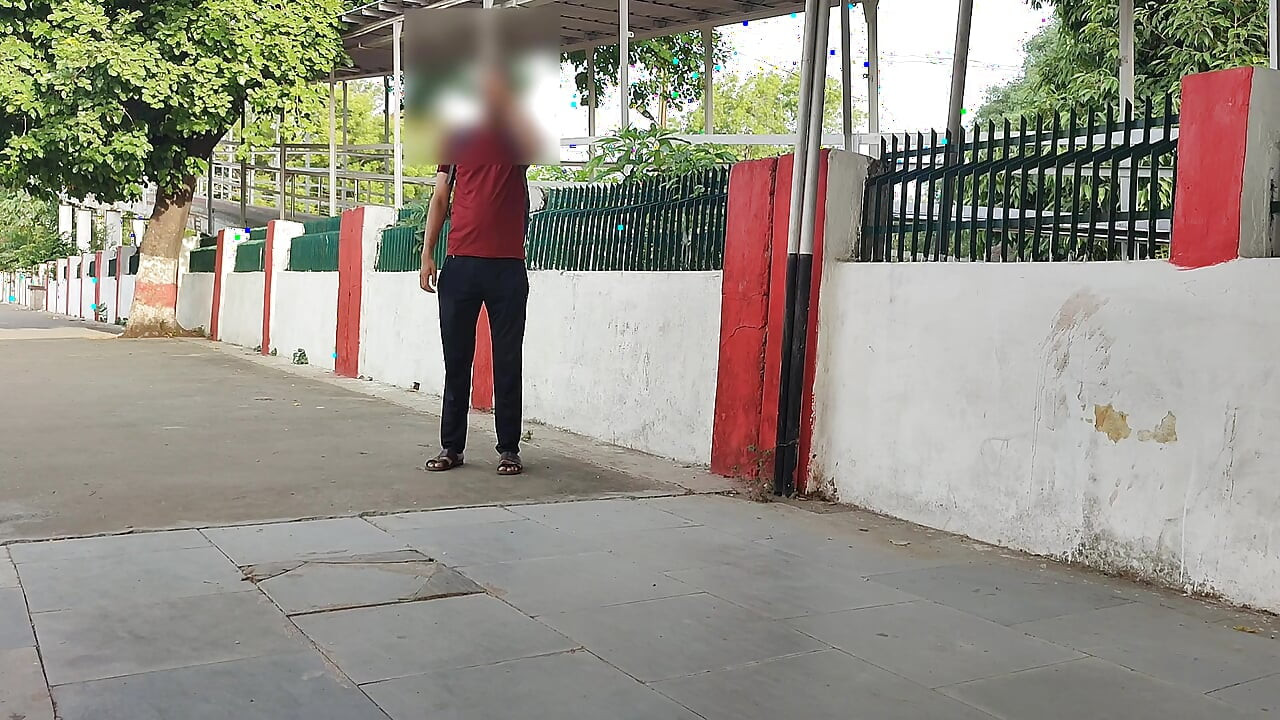 Men at railway station
