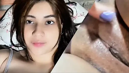 Lesbian girls masturbates and touches her pussy