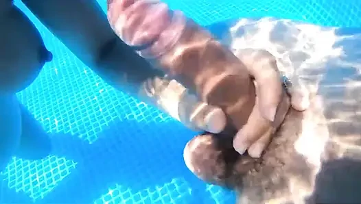 Pregnant Pool Sex Young MILF! Putting on a Show for the Neighbors