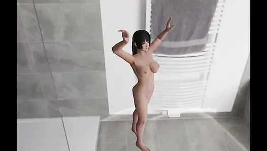 trans beauty joins two busty mature women for strap session group climax