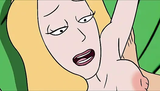 Beth Smith and Space Beth Dominate Jessica – Rick and Morty Lesbian Compilation with Strap-On and Squirt