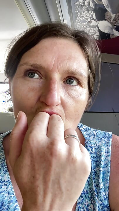 Stepmom Plays with Her Smelly Pussy at the Back of the Bus, Then Sniffs and Sucks Her Stinky Fingers!