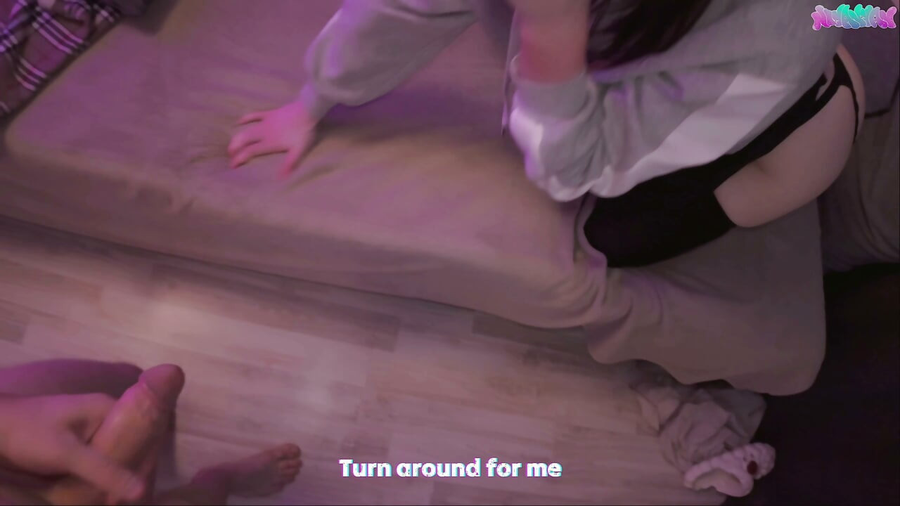 Chill movie night turned into hot sex: alt girl takes warm cum in her mouth (real talking with subs)