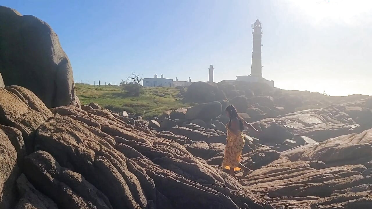Perfect body brunette mermaid seduces me until I have deep sex between the rocks