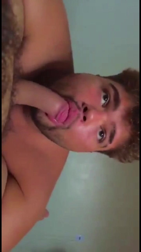 Chubby gay sucking cock and smoking