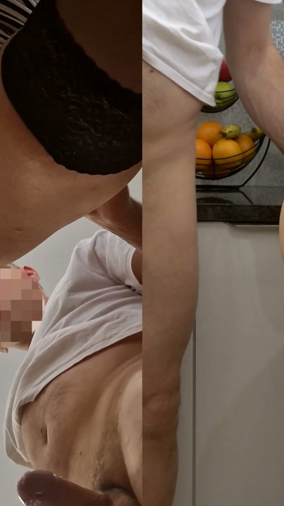 Fucking Stepmom in Kitchen squirt shaking orgasm creampie | Clip 1