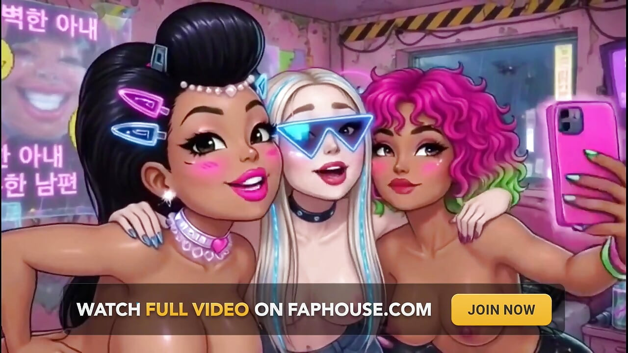 Garota engraçada de desenho animado em topless, ai animation
