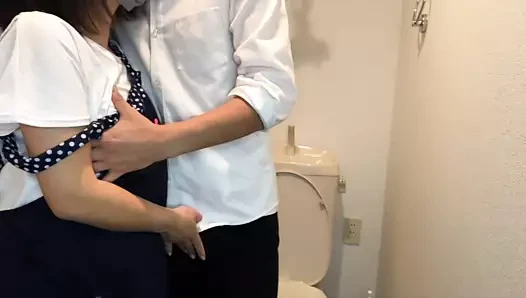 Secretly having sex with a female waitress at a cafe.