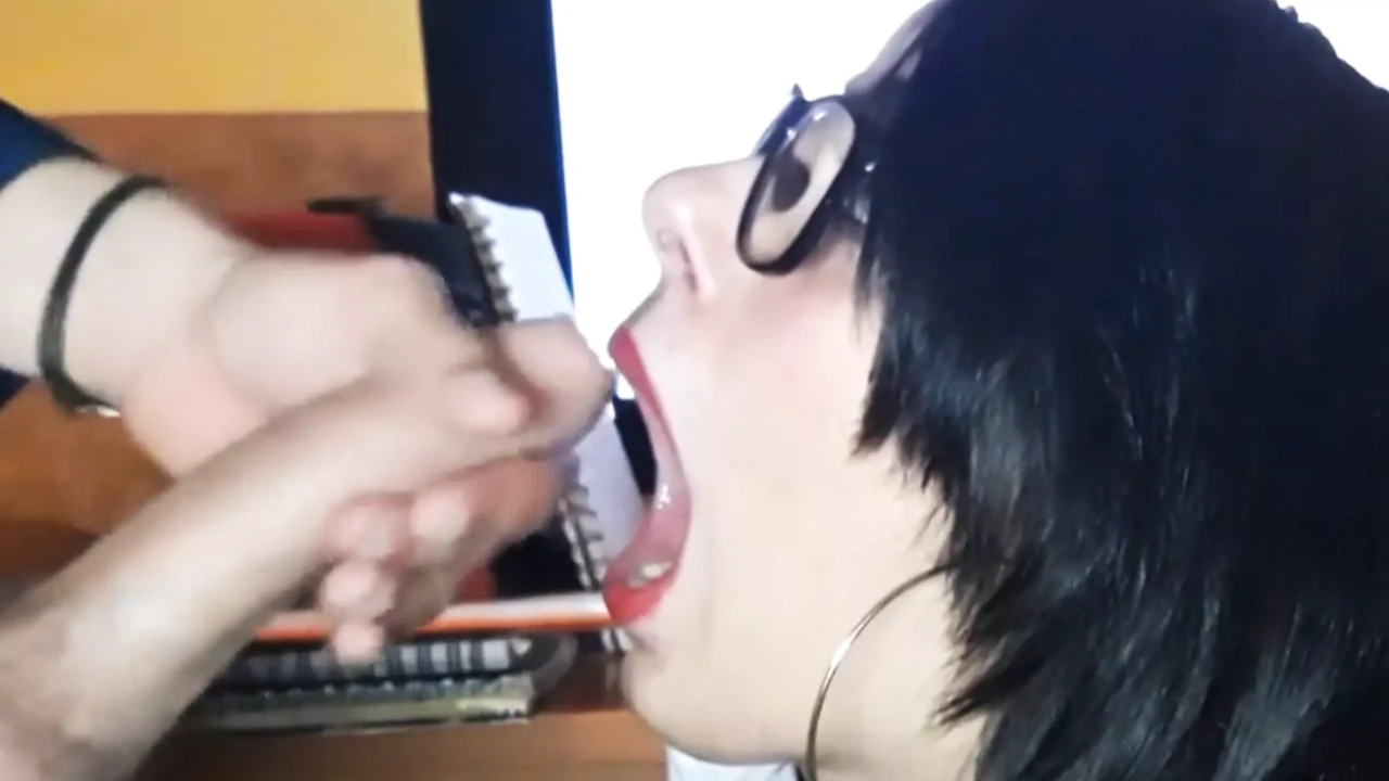 Emily Purple dirty plays with big cock and swallow cum