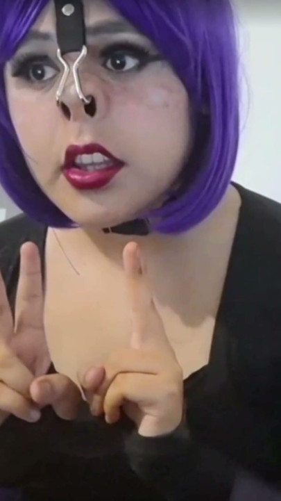 Full Version Cute Goth Femboy Wearing BDSM Nosehook Humiliated Sucking BBC and Drooling Semen