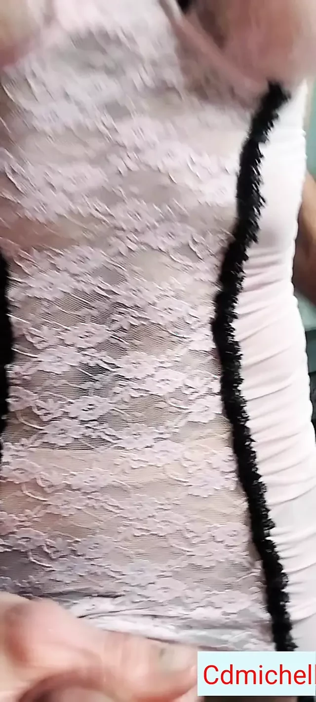 Cdmichelle Wearing White Sexy Lingerie Playing with Cock Until Huge Cum