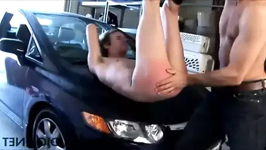 Spanked by brother in the garage