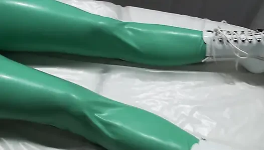 Latex Danielle relaxing in the ambulance
