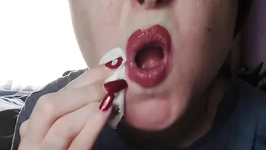 Lippen und Lippenstift-fetisch